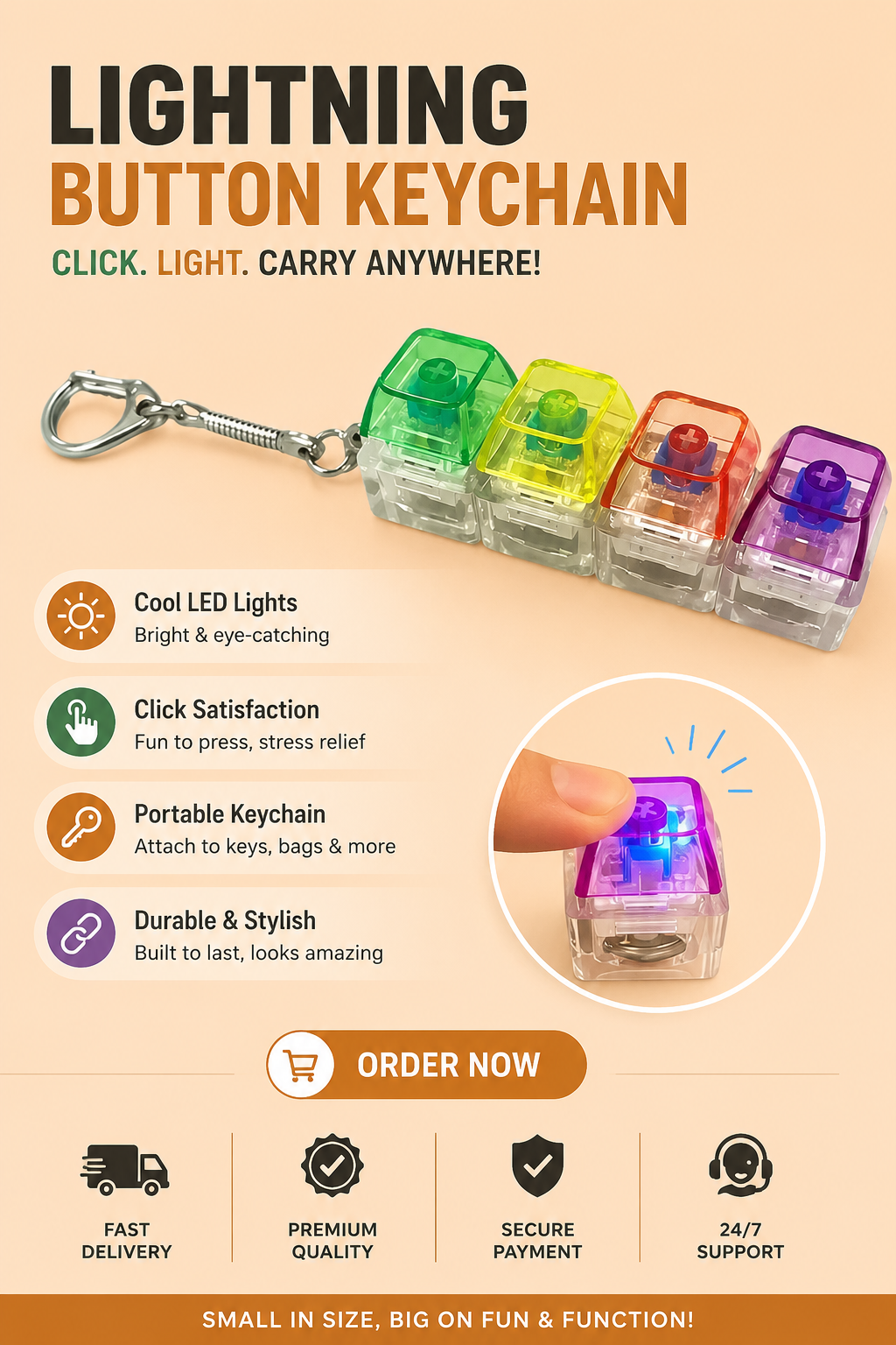 LED Keyboard Keychain